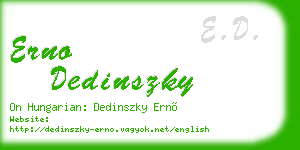erno dedinszky business card